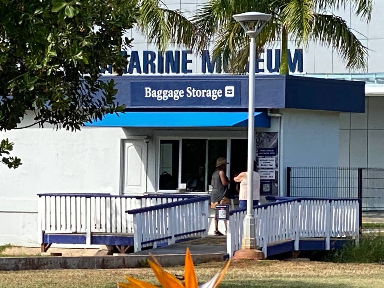 The bag storage building for the Pearl Harbor Visitor Center