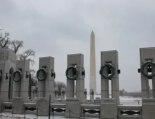 View of the Washington Monument and World War II Memorial (Pearl Harbor Dedication)